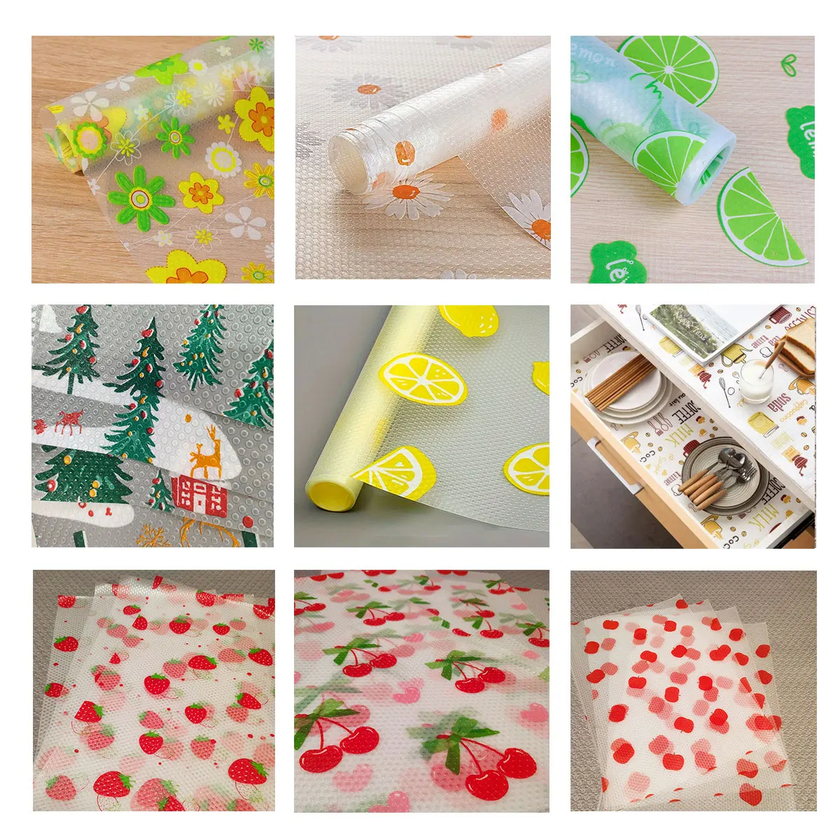 4/8Pcs Shelf Liner, Non-Adhesive Waterproof Drawer Liner, Durable Easy-to-Cut EVA Shelf Paper for Kitchen Cabinets, Refrigerator