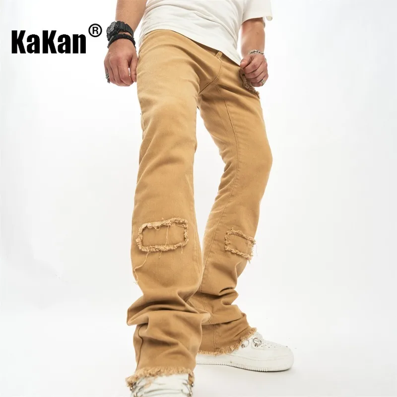 

Kakan - European and American High Street New Distressed Jeans, Patch Trendy Jeans, Vintage Jeans K9-2412