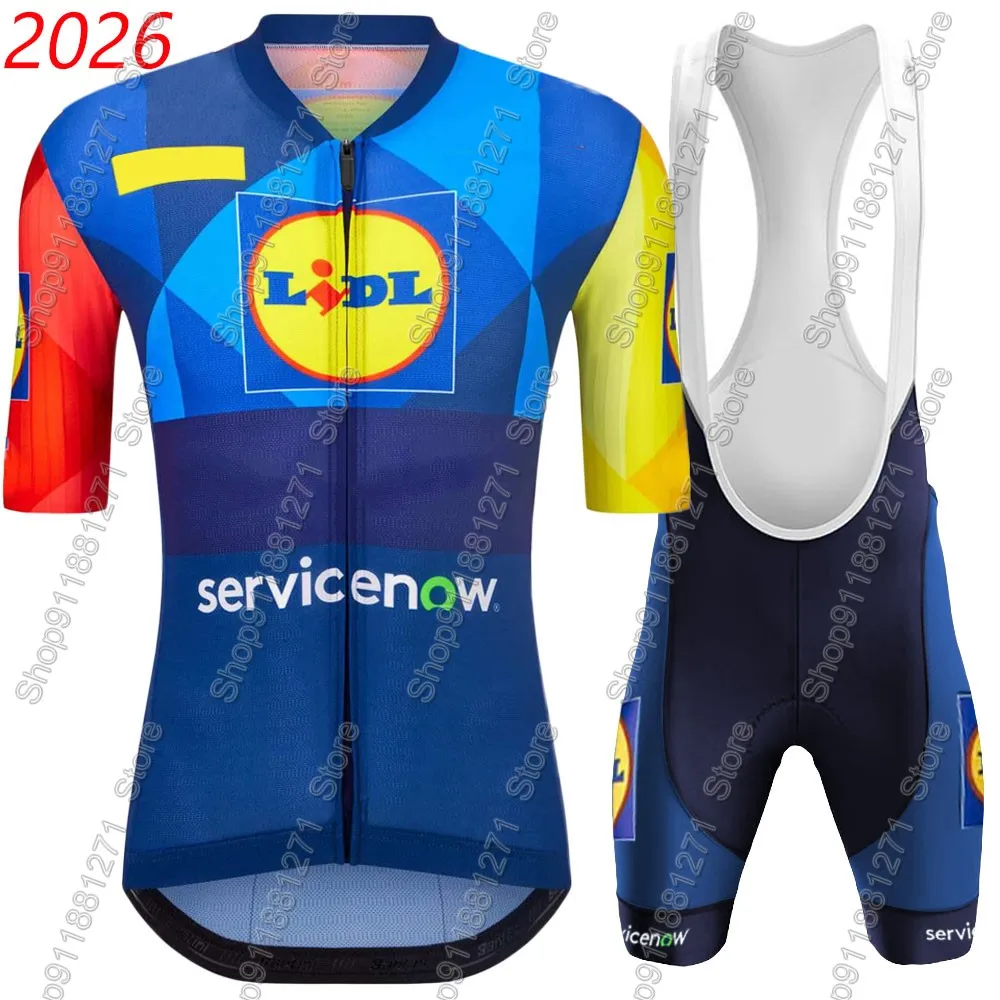 Conjunto de Jersey de ciclismo Lidl 2026 Pro Team, ropa de EE. UU., camiseta de manga corta para bicicleta de carretera, traje para bicicleta de montaña, pantalones cortos, Maillot MTB