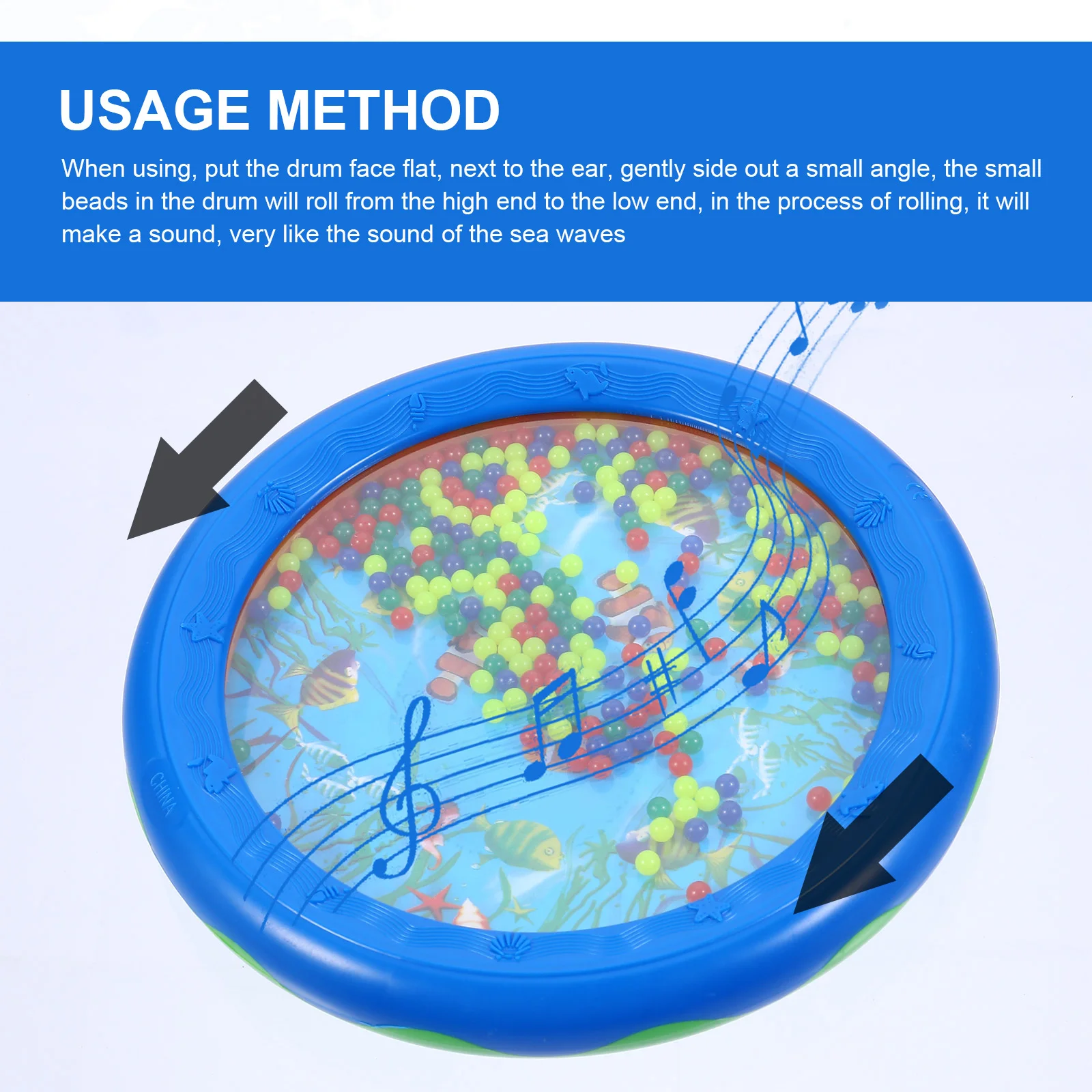 2 STKS Premium Materiaal Ocean Wave Drum Educatief Shaker Rammelaar Muziekinstrument voor Kinderen Handtrommel Ritme Training