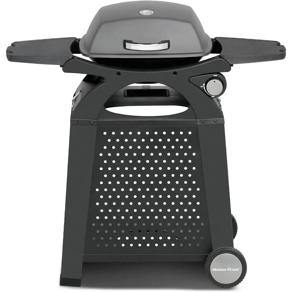 MASTER COOK Propane Gas Grill, Portable Tabletop Barbecue Grill with Cart for Patio, Camping, Travel