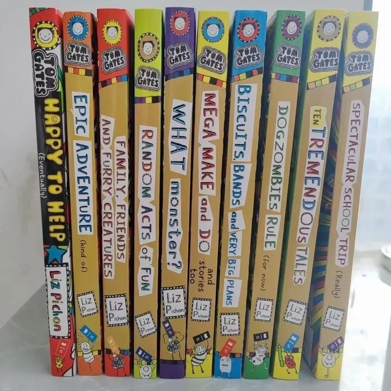 10 libros Doodle Genius Tom Gates Extra especial inglés educativo pobre escritura a mano cómic de dibujos animados