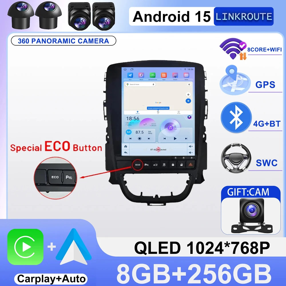new Car Radio For Opel Astra J 2009-2015 Android Auto GPS Navigation Head Unit Multimedia Video Player 5G WIFI Carplay