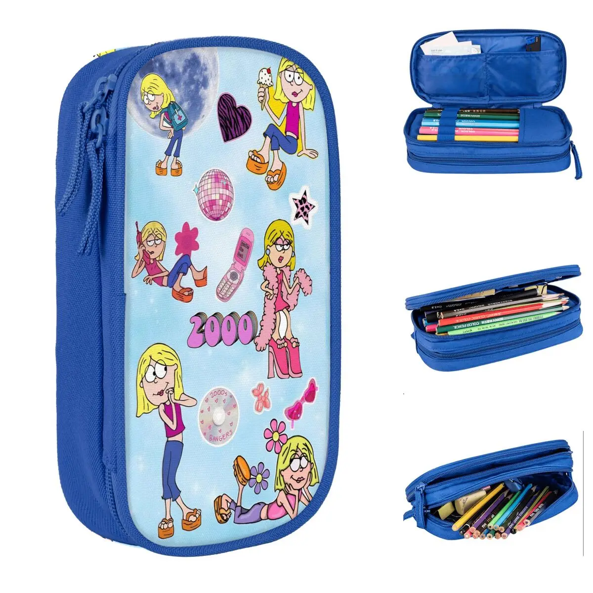 

Lizzies Cartoon McGuires Pencil Case Fashion Pen Pencil Bags Student Big Capacity Students School Zipper Pencilcases