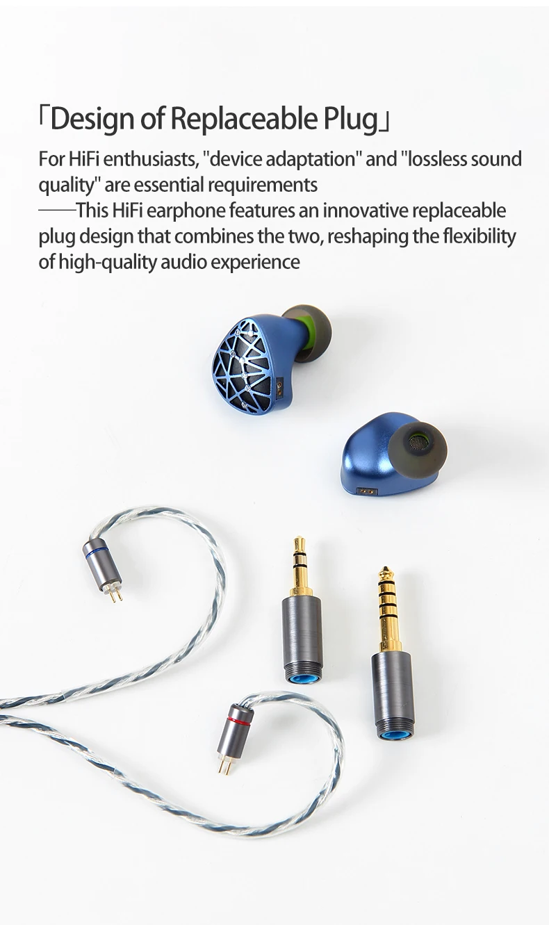 Sound Rhyme SR10 In-Ear HiFi-Kopfhörer mit Dual 10mm PU+LCP Membran-Dynamiktreiber IEMs Musik-Monitor – Detail 4