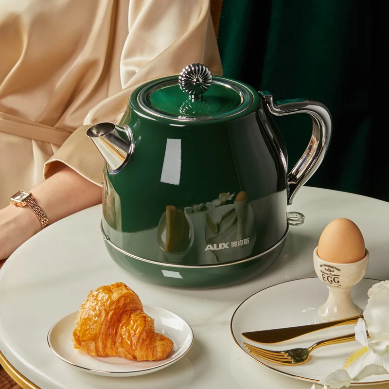 

Электрический чайник в стиле ретро из нержавеющей стали с автоматическим отключением. Специальный чайник для заваривания чая для домашнего использования. غلاية Brugائيةרהمولة bouilloire