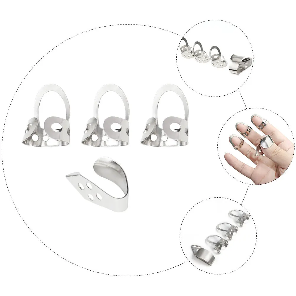 

1Set Durable Metal Banjo Finger Picks Ergonomic Adjustable Design for Guitar Ukulele Playing Accessories Guitar Picks