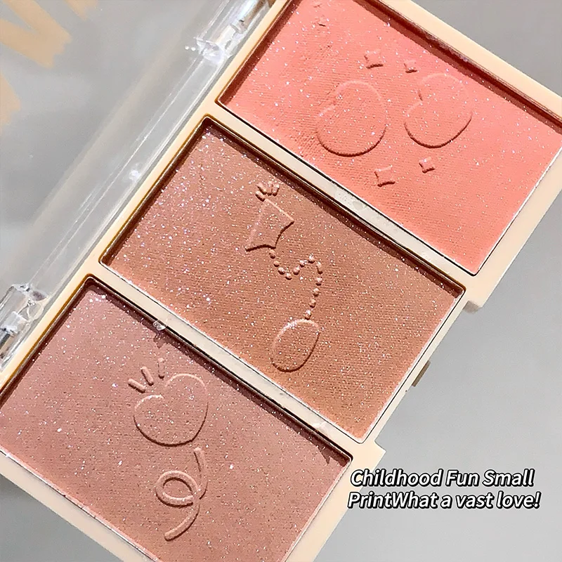 Strolling Star Blush Tray Natural Nude Milk Tea Powder สีอ่อนง่าย Matte Glitter blush tray