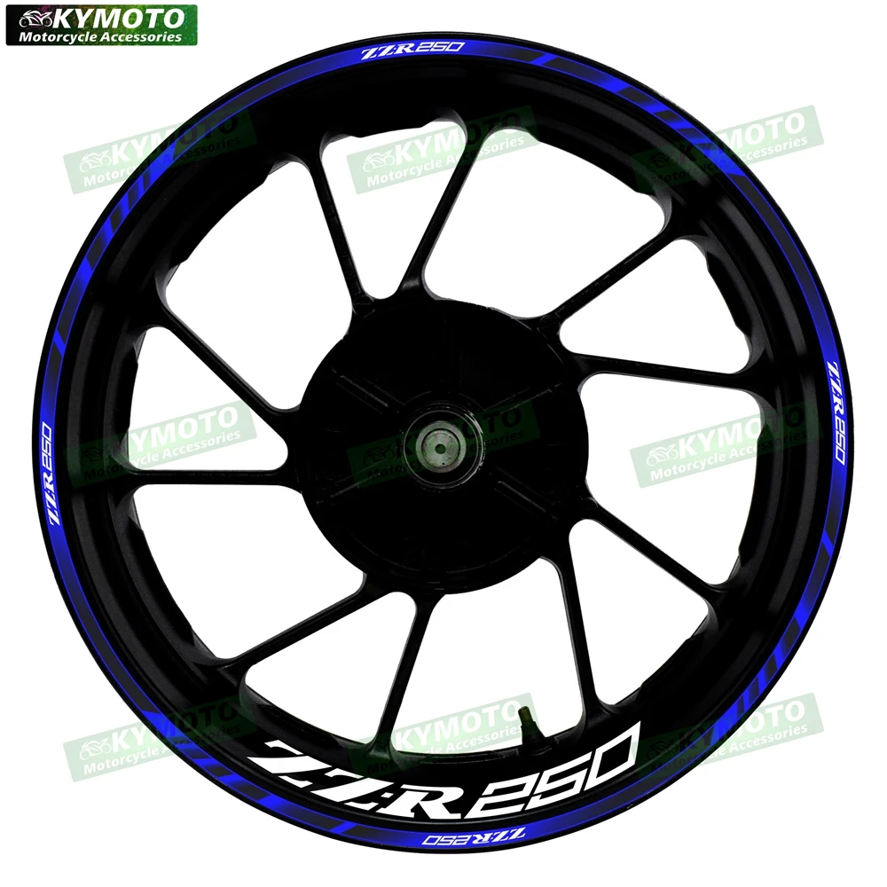ل ZZ-R250 ZZR250 دراجة نارية الملحقات 17 بوصة العجلات الأمامية والخلفية الشارات هدية عجلة تعديل ملصقات عاكسة
