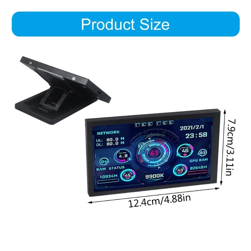 5inch IPS LCD Display AIDA64 Chassis Display Screen USB Display Sub-Screen Support Computer R58F