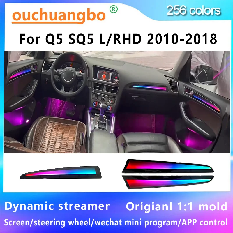 Ouchuangbo-luz ambiental Led para Q5, B8, SQ5, 2010-2018, lámpara de atmósfera, kit de iluminación Interior, 256 colores