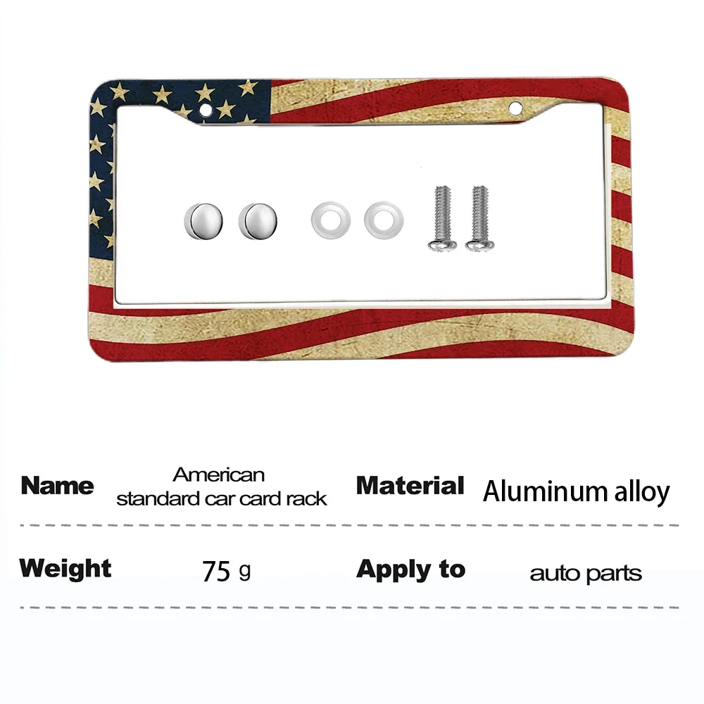2 قطعة حامل لوحة ترخيص المواصفات الأمريكية أعلام أمريكية مختارة مع مسامير تزيين السيارة سيارة من سبائك الألومنيوم A8/28