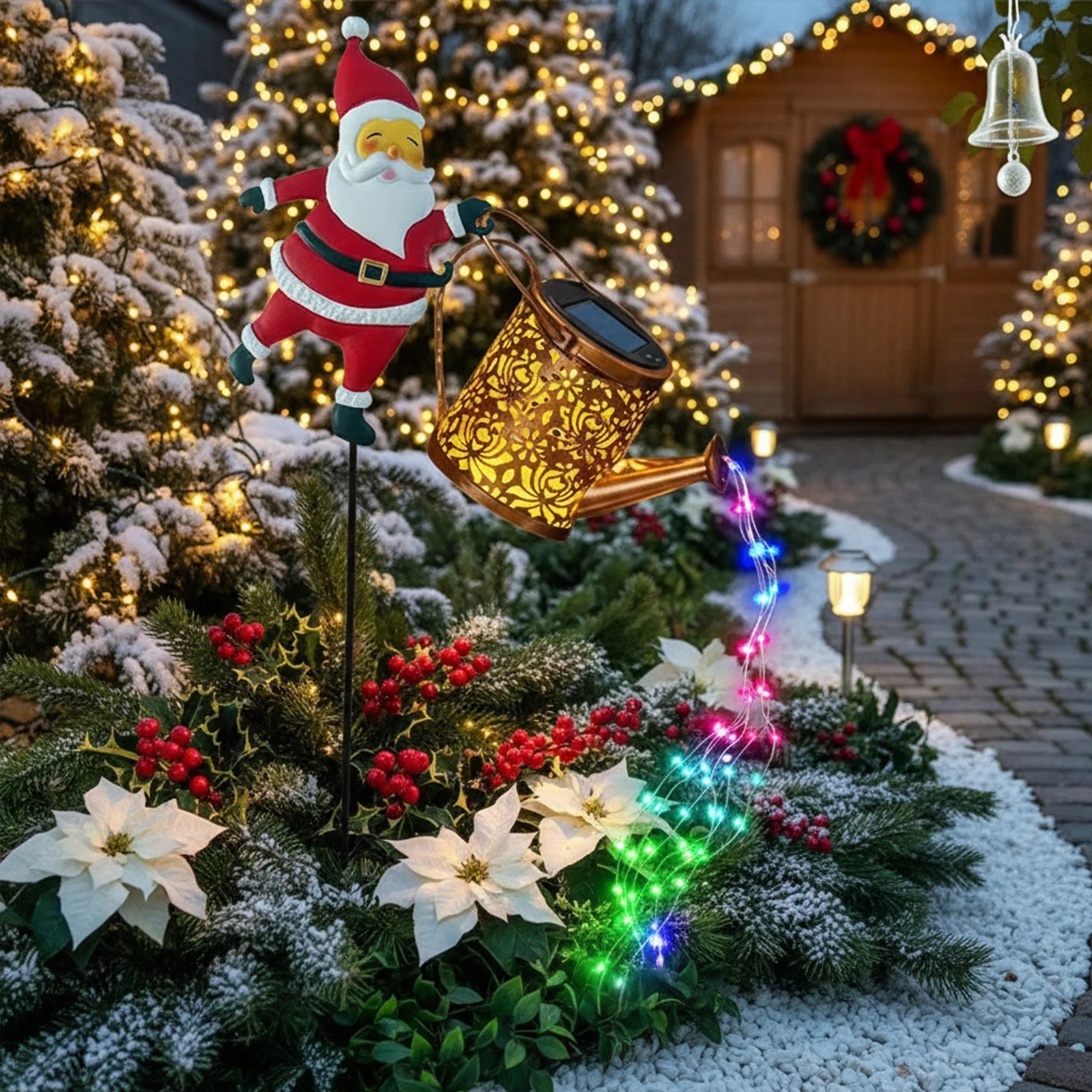 

Украшения на солнечной энергии, полевые фонари, пылезащитный садовый светильник Санта-Клауса, наземный светильник Санта-Клауса для декора двора