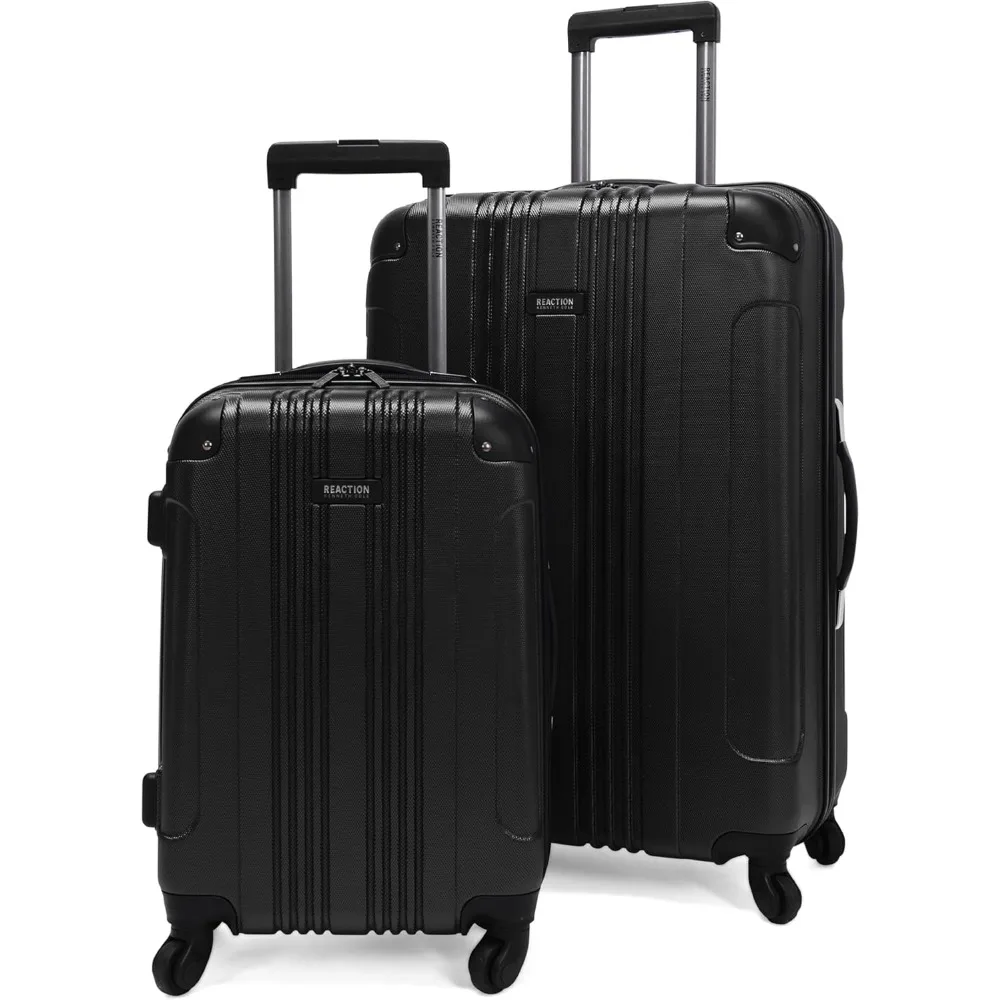 

Kenneth Cole REACTION Out of Bounds Lightweight Hardshell 4-Wheel Spinner Luggage, Midnight Black, 2-Piece Set (20" & 28")