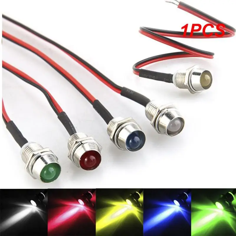 Prewired Lamp Bulb Set With Bezel HolderFor Motorbike Motorcycle 5mm 12V DC Ultra-Bright LED Indicator Light