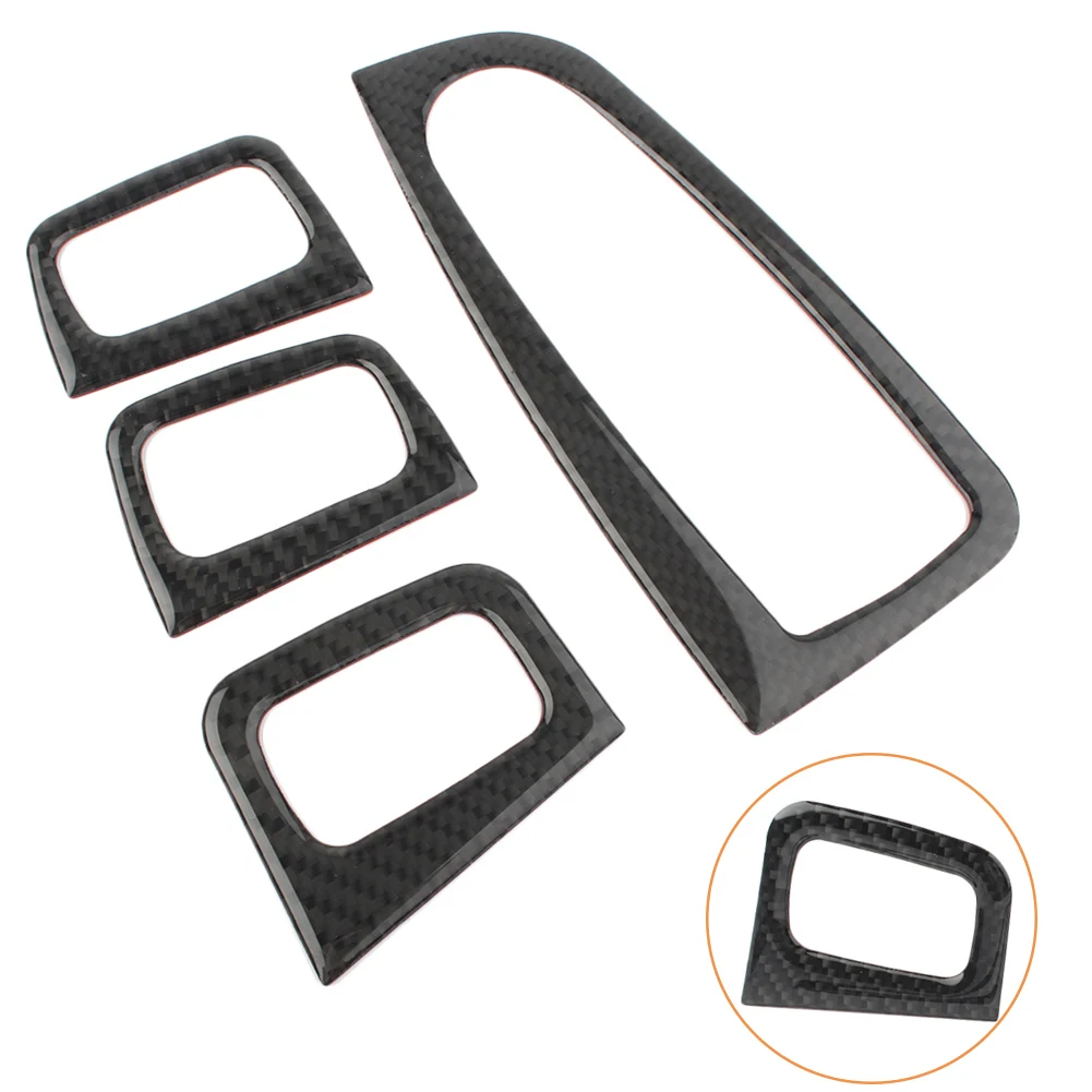 4Pcs Carbon Car Door Window Lift Regulator Cover Decor Trim For Mercedes Benz W205 C-Class C180 C200 2014 2015 2016 2017 2018