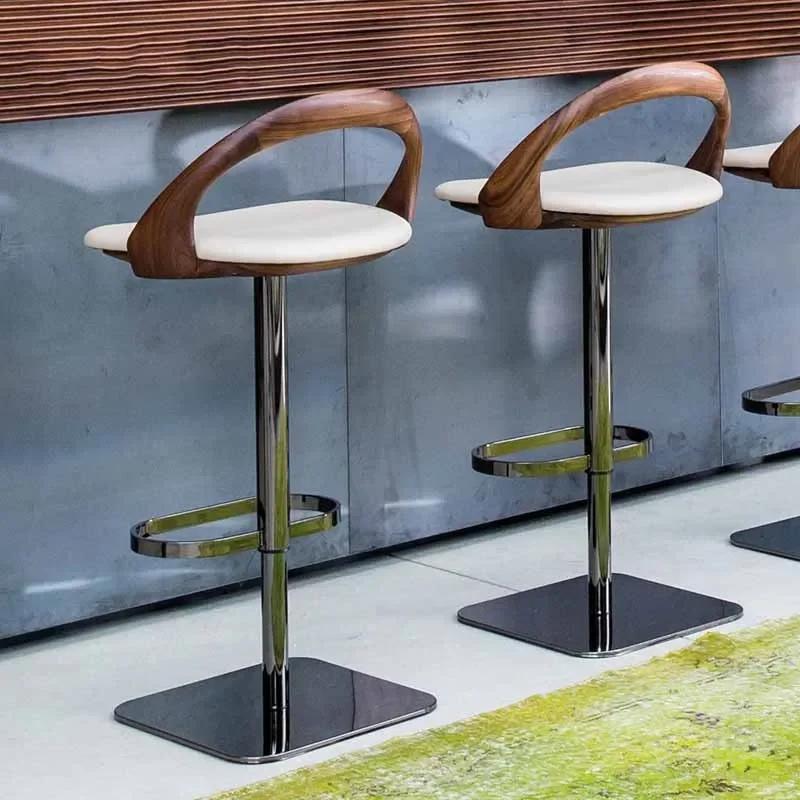 Krzesla-silla giratoria de lujo minimalista para oficina, mueble suave y moderno para Bar, comedor, cafetería, salón, ergonómico