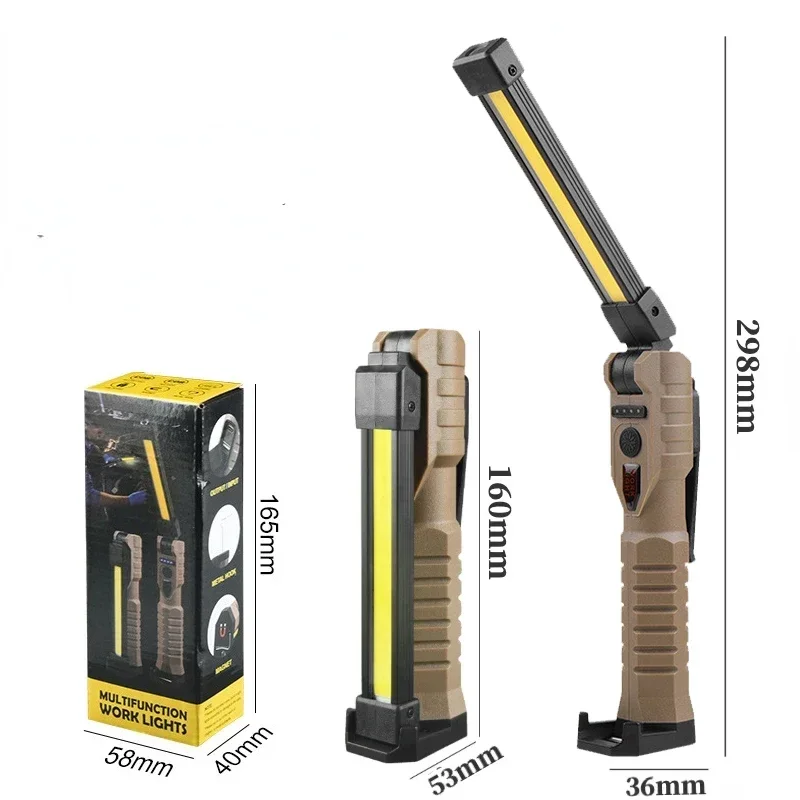 ZHIYU Tragbare faltbare LED-Taschenlampe, starker Magnet, COB-Arbeitslicht, Typ C, wiederaufladbar, Notfall-Flutlicht, Outdoor-Camping-Laterne 8