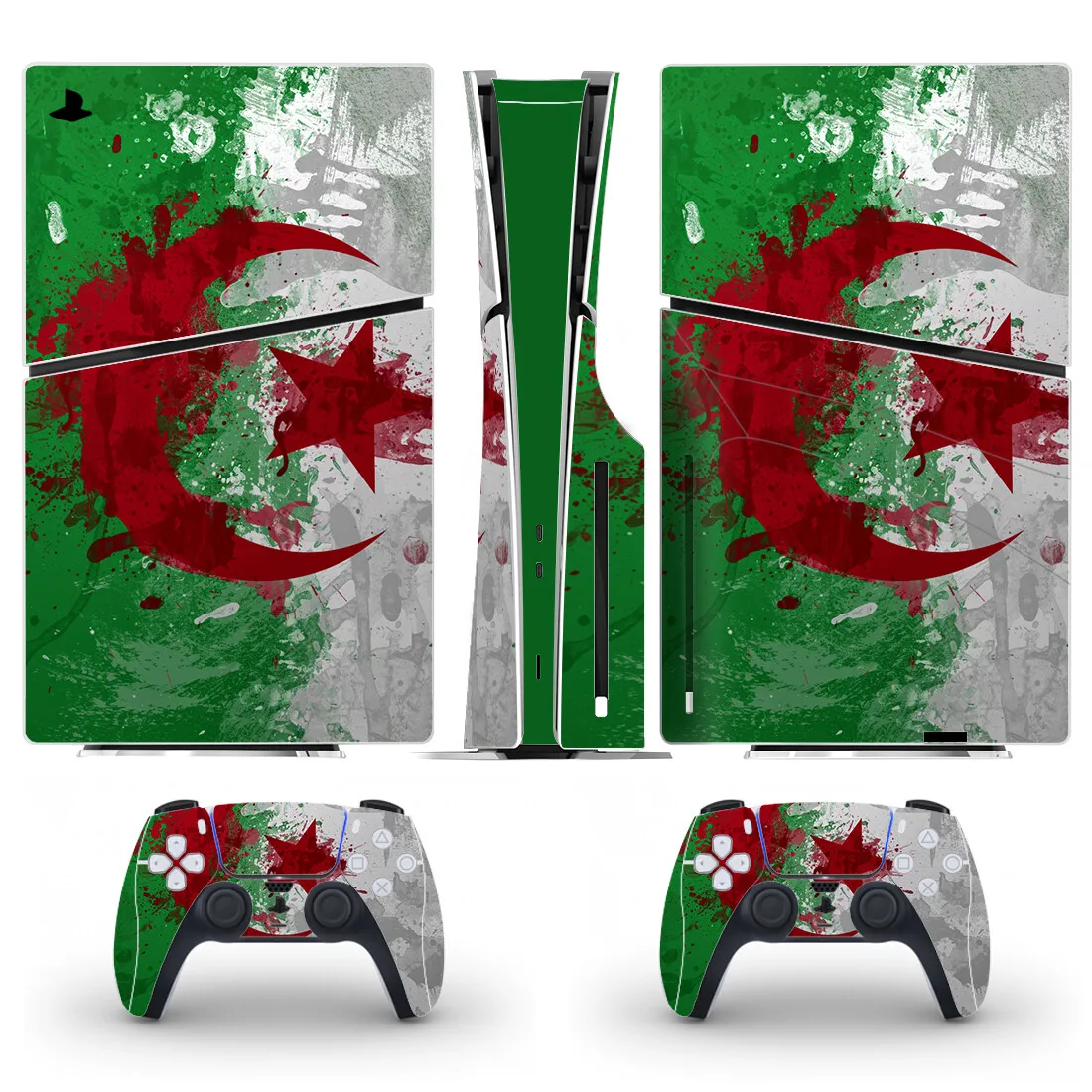 Bandiera nazionale dell\'Algeria PS5 Slim Disc Skin Sticker Decal Cover per console e controller PS5 Slim Disk Skin Sticker Vinyl