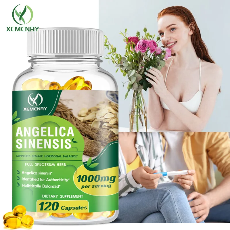 

Angelica Sinensis Capsules - Improves Mood, Supports Female Hormone Balance, Boosts Immunity, Provides Overall Stamina, Non-GMO
