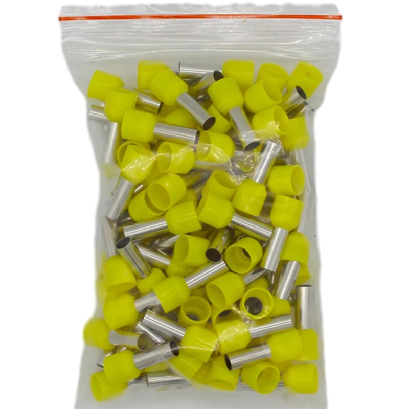 E10-12 Tube insulating Insulated terminals 10MM2 Cable Wire Connector 100PCS/Pack Insulating Crimp Terminal Connector