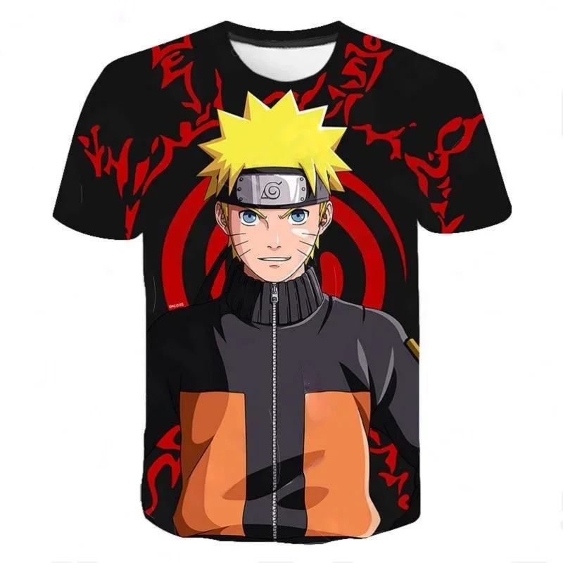 Kinder Anime Naruto Uzumaki Sasuke 3D-T-Shirt mit Volldruck, für Jungen und Mädchen, kurzärmelig, lässig, übergroß, Naruto-Fan – Detail 8