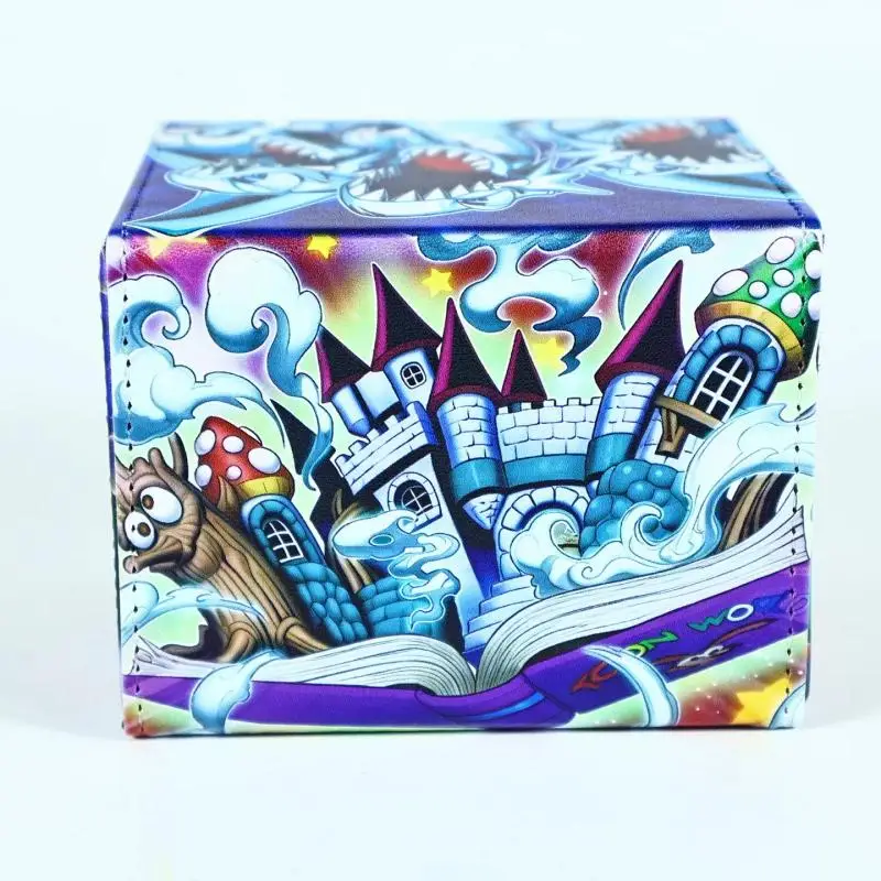 Yu-Gi-Oh! Blue-Eyes Ultimate Toon Dragon DIY Large Capacity Leather Card Box Thickened Anime Game Collection Card Storage Box