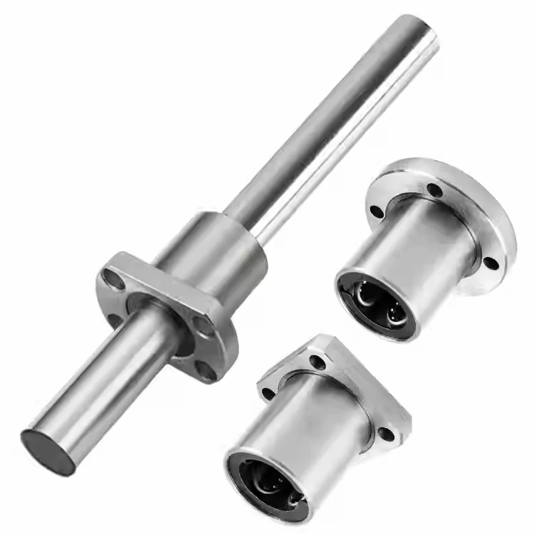 1Pcs 6mm/8mm/10mm/12mm/13mm/16mm/20mm/25-50mm LMF Series LMF6UU-50UU Round Flange Coupling Linear Motion Bearing For Rod Shaft