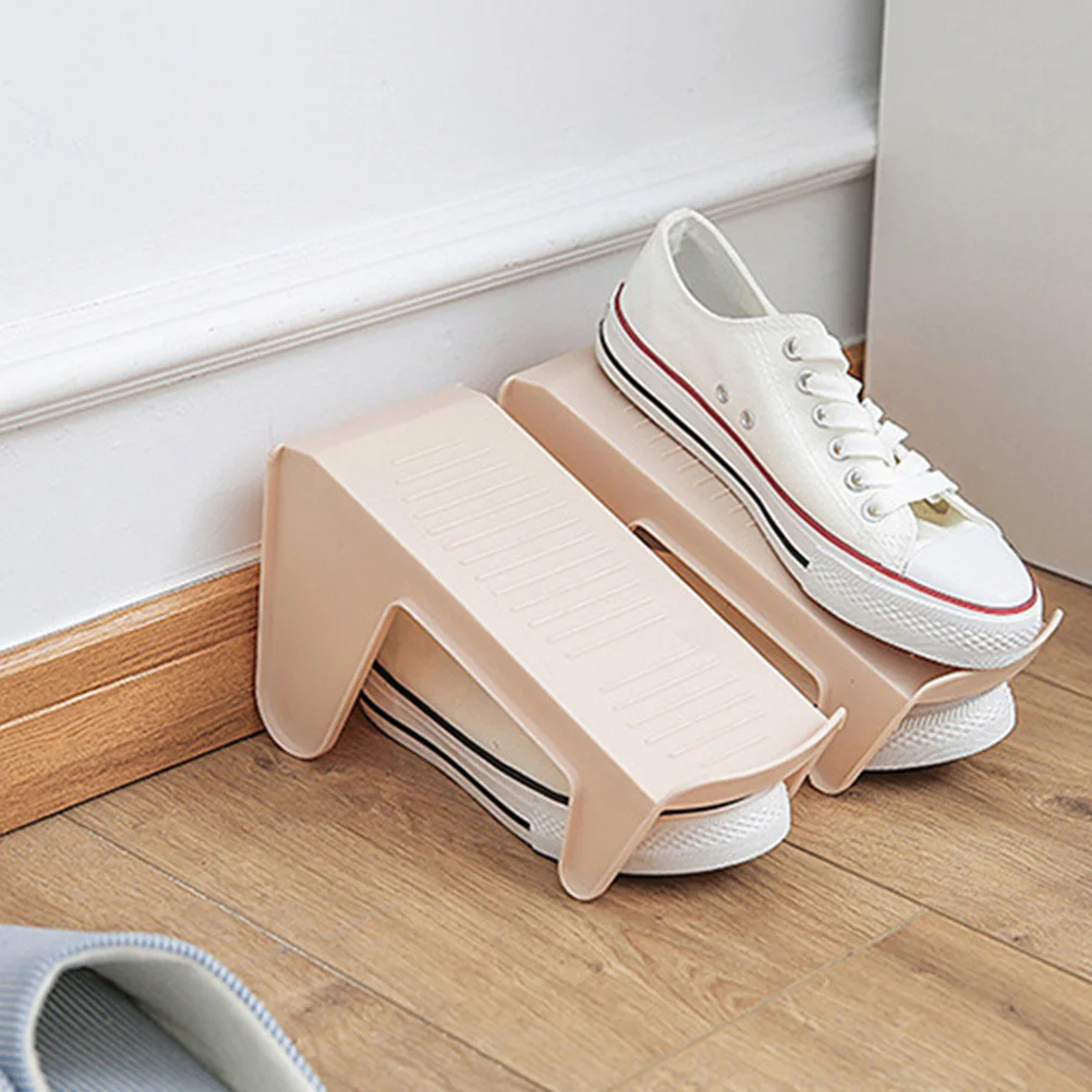 

4pcs Shoe Rack For Home Lightweight Pp Shoes Storage Rack Non-Slip Space Saving Shoes Holder Practical Footwear Stand Shelf For