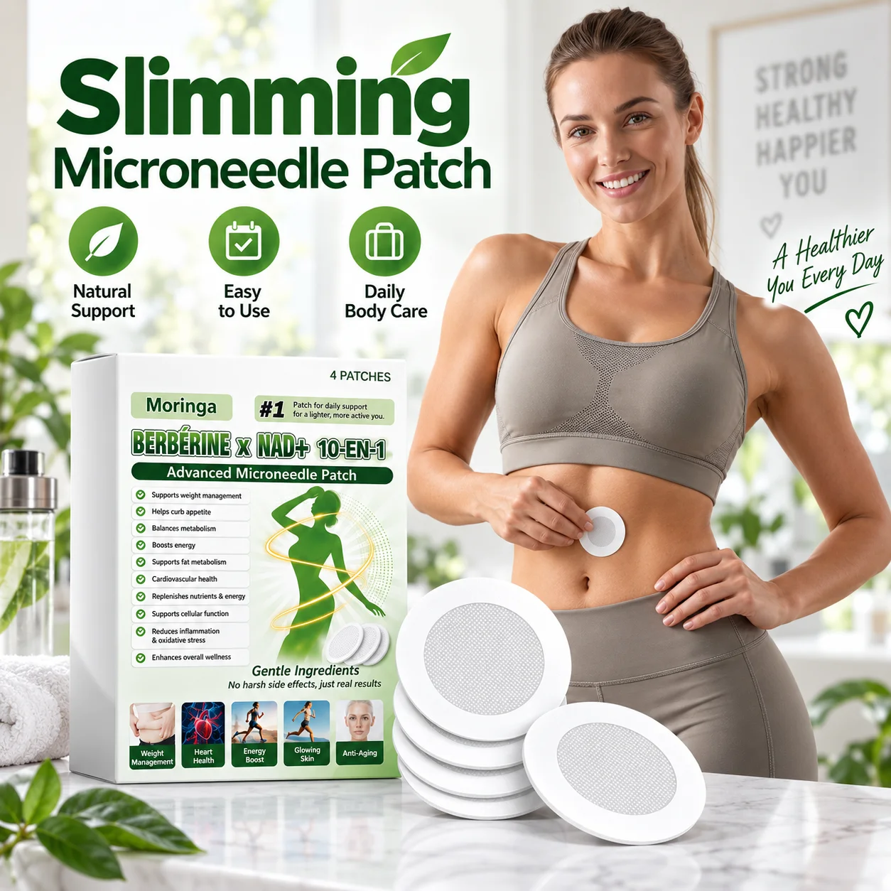 Slimming Micro Needle Body Patch for External Use, Easy Apply Skin Sticker for Daily Waist, Abdomen and Body Shaping Routines