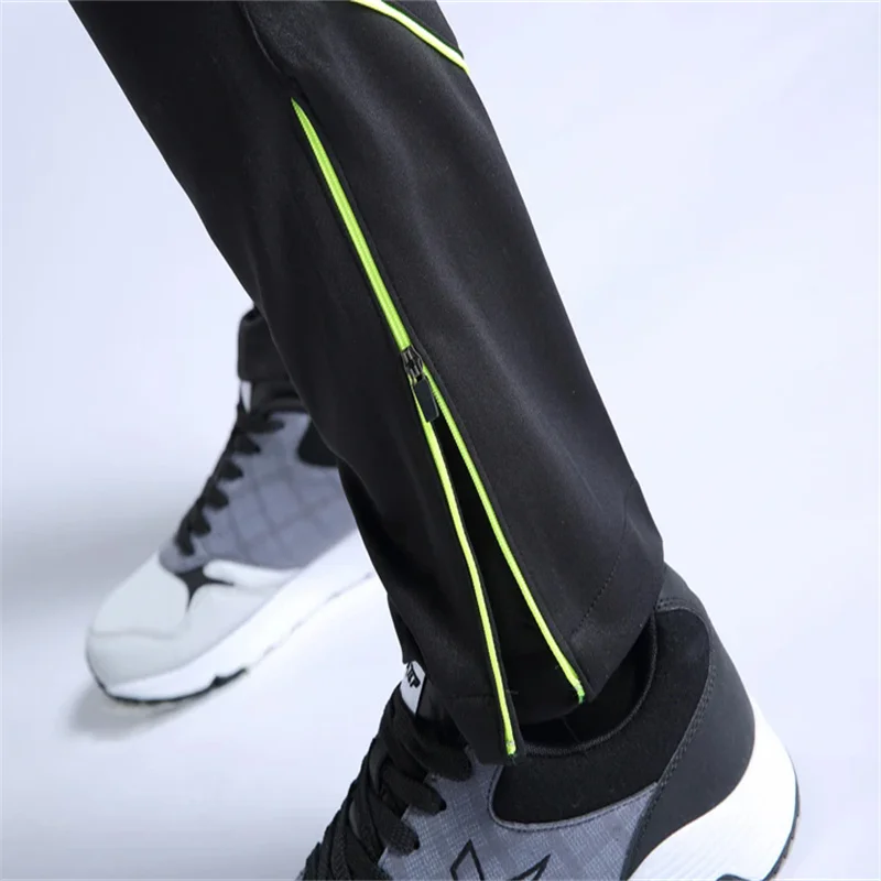 New Running Pants Men Sports Football Training Pants Football Pockets Zipper Women Gym Fitness Jogging Pants Legging Pants