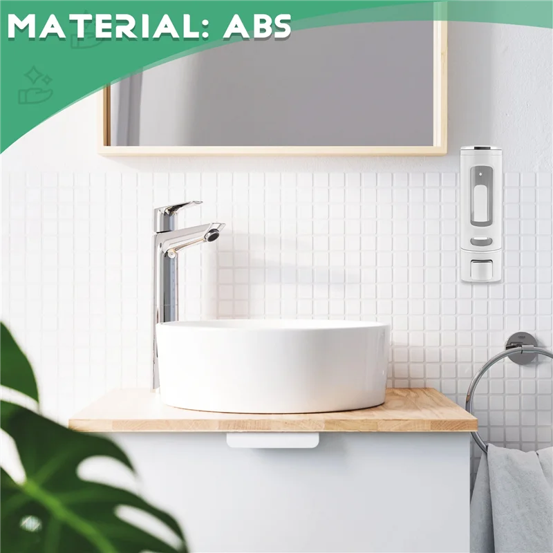 A20F-400Ml Dispenser di sapone per montaggio a parete, contenitore manuale per lozione per dispenser di gel doccia per shampoo a mano per bagno e cucina