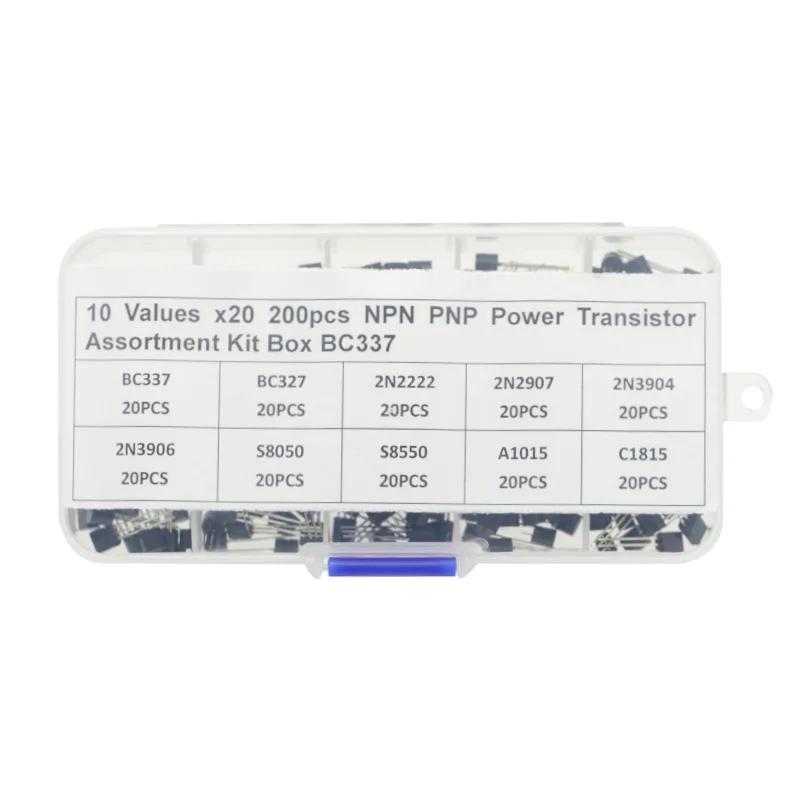 10 значений, 200 шт., BC337, BC327, 2N2222, 2N2907, 2N3904, 2N3906, S8050, S8550, A1015, C1815, лампа для arduino