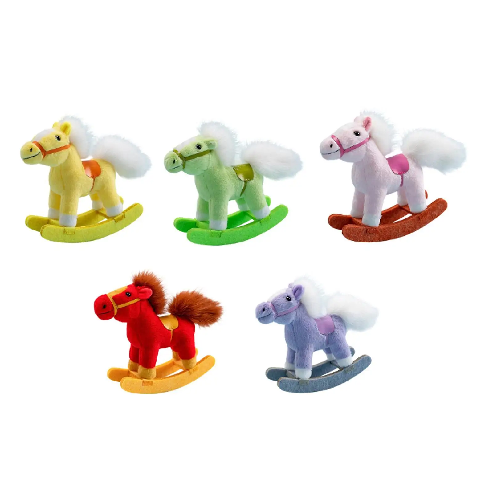 

5.91'' Plush Rocking Horse Doll, Snuggling Hugging Adorable Pony Doll Decor, Farm Animal Decoration for Boys, Girls, Family Kids