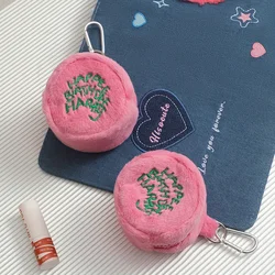 1pc Cute Plush Cosmetic Bag Portable Letter Embroidered Coin Purse Hanging Bag Perfect Lipstick Envelope ID Bag For Traveling