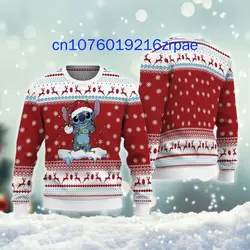 2024 Disney Stitch Ugly Sweater Men and Women Casual Cartoon Sweatshirt Christmas Sweater