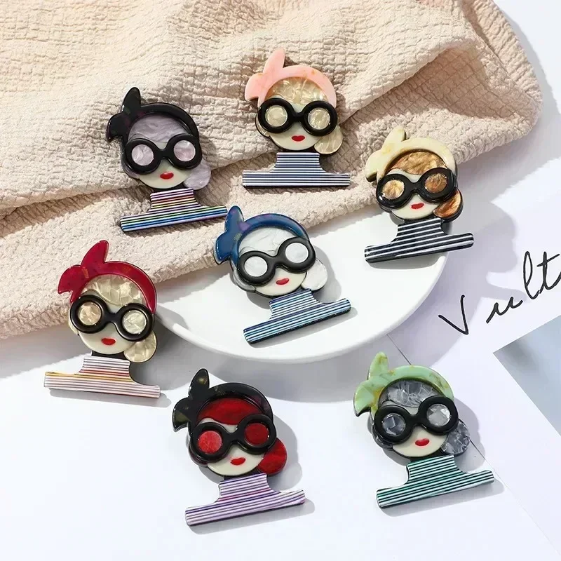 2023 Acrylic Acid Cartoon Sunglasses Character Brooch Fashion Cute Brooch Clothing Accessories Available In Multiple Colors