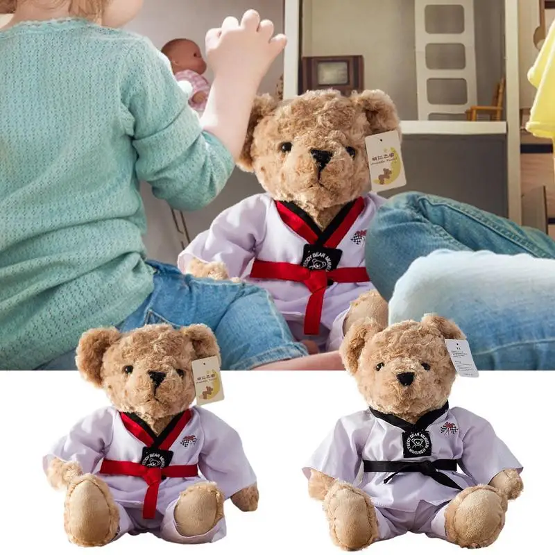 Taekwondo Teddy Bear Plush Toy Stuffed Animal Kumamoto Bear Dolls Baby Boys Girls Toys Children Birthday Gifts Popular Toys 2023