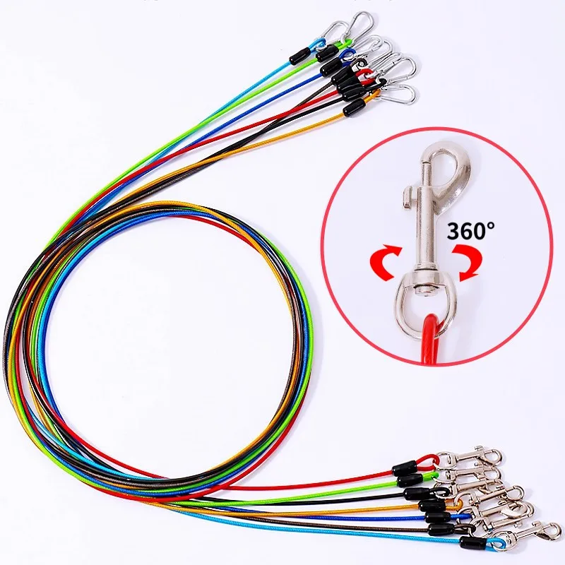 

Dog Leash Steel Wire Dogs Chain 2m Extend Leash for Dog Walking Chew Proof Dogs Leashes Puppy Training Leashes Pet Accessories