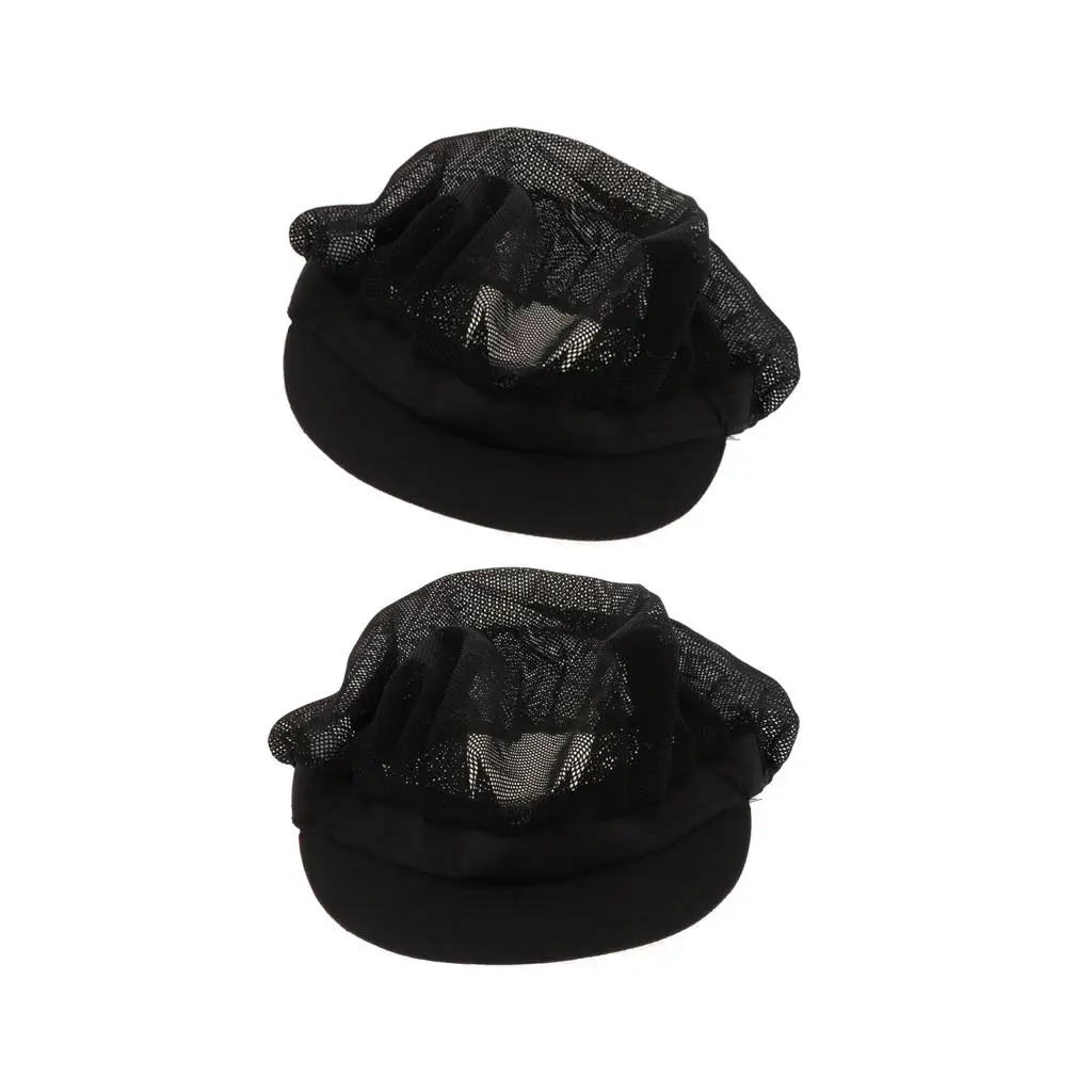 Restaurants Chef Hat Adult Black Adjustable Kitchen Cap Breathable Mesh for Chef Uniform Catering