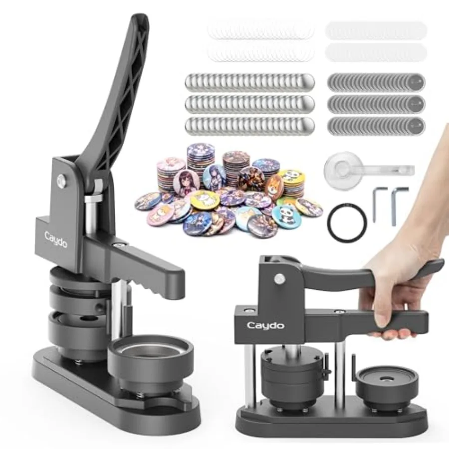 

Caydo 58mm 2.25in Button Maker Machine Pin Maker Machine for Anime Fans DIY Badge Making Press Kit Create Fan Pins for Conventi