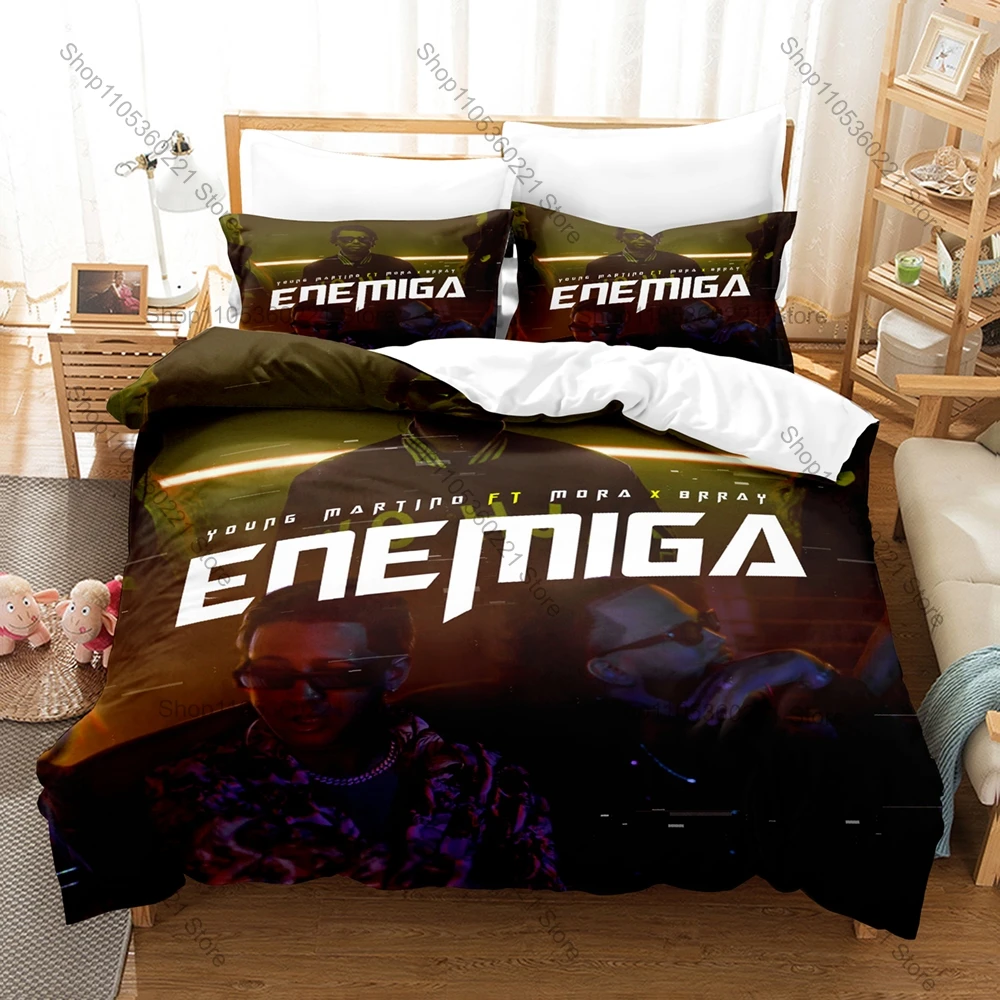 Popular Latin Urban Song Reina Mora ft Saiko ESTRELLA Album Bedding Set 1 Duvet Cover + 2 Pillowcases HD Digital Print Bed Linen