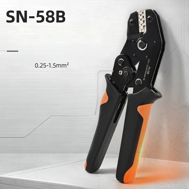 SN58B Crimping Tool Set Pressed Pliers Electric Tools Electrical Connect Terminals Ratchet Laborsaving Pliers with 5Dies