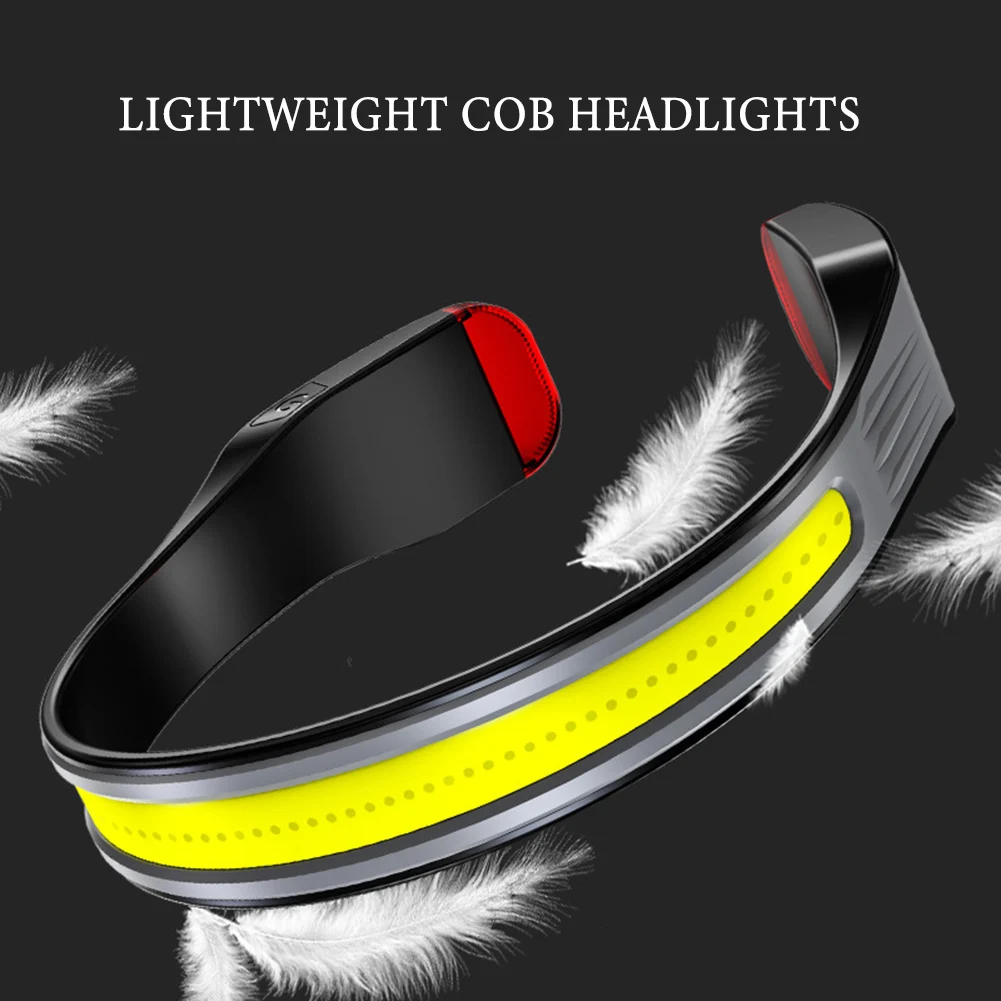 New Rechargeable LED Headlamp COB 230 Degree Wide Angle 3 Modes Floodlight Headlight For Night Running Fishing Cycling Camping