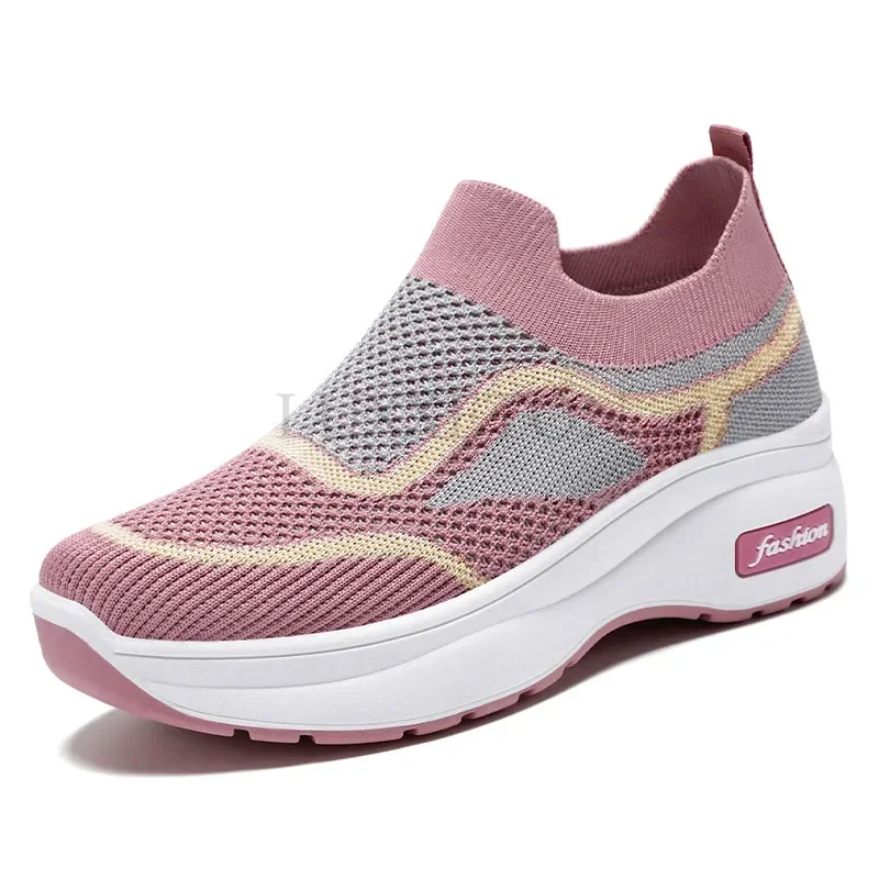 Mesh Thick Sole Casual Height Increasing Women Shoes Comfortable Breathable Lightweight Skin Friendly Outdoor Sports Shoes