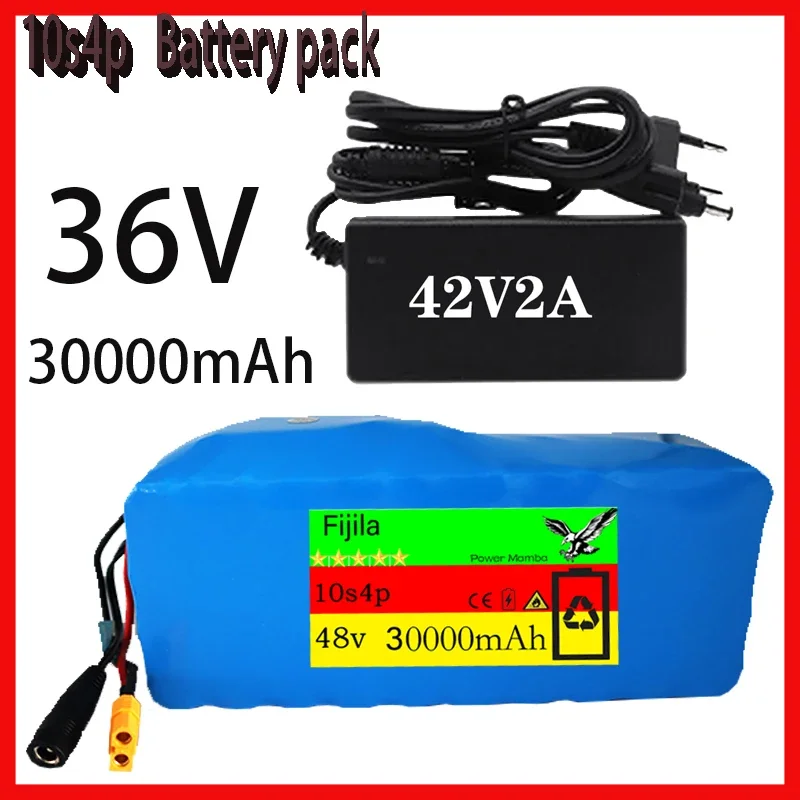 

36V 30000mAh10S4P Battery Pack 500W High Power Battery 36v 30Ah Ebike Electric Bike BMS 42v Battery with Xt60 Plug+charger