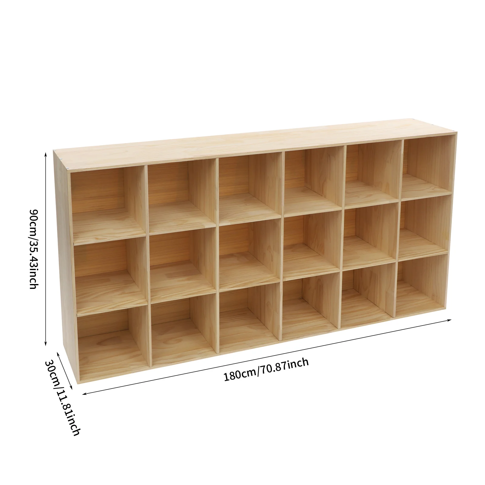 خزانة كتب ذات رف تخزين ملون مكونة من 3 طبقات، خزانة عرض مثبتة على الأرض مع 18 حجرة للمنزل وغرفة المعيشة والمكتب والدراسة