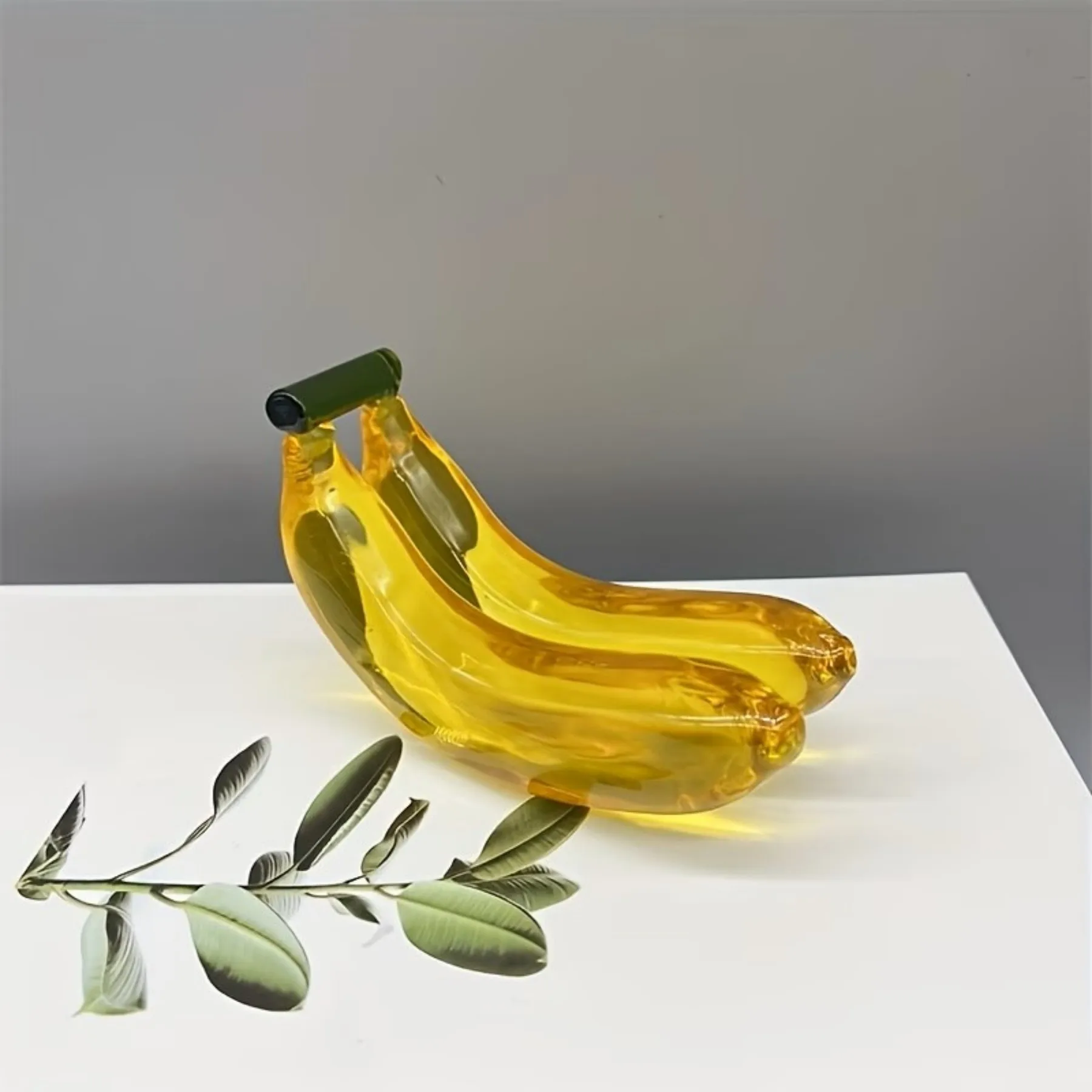 1/2PCS Cute Crystal Banana Figurine - Collectible Home Decor for Living Room, Office Desk, No Battery, Holiday & Daily Gift