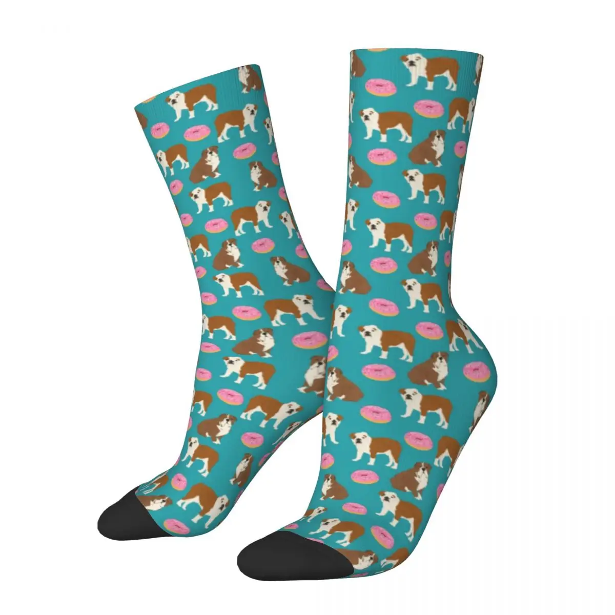 Doughnut Socks Winter English Bulldog Donuts Stockings Fashion Ladies Medium Soft Socks Design Running Anti Slip Socks