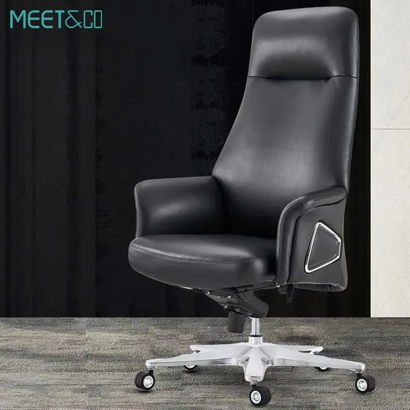 Comfortable High Back PU Ergonomic Swivel Meeting Room Chair Boss Luxury Executive Leather Office Chairs